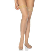 Leg Avenue Stay Up Sheer Thigh Hold Ups Nude UK 6 to 12 Hosiery